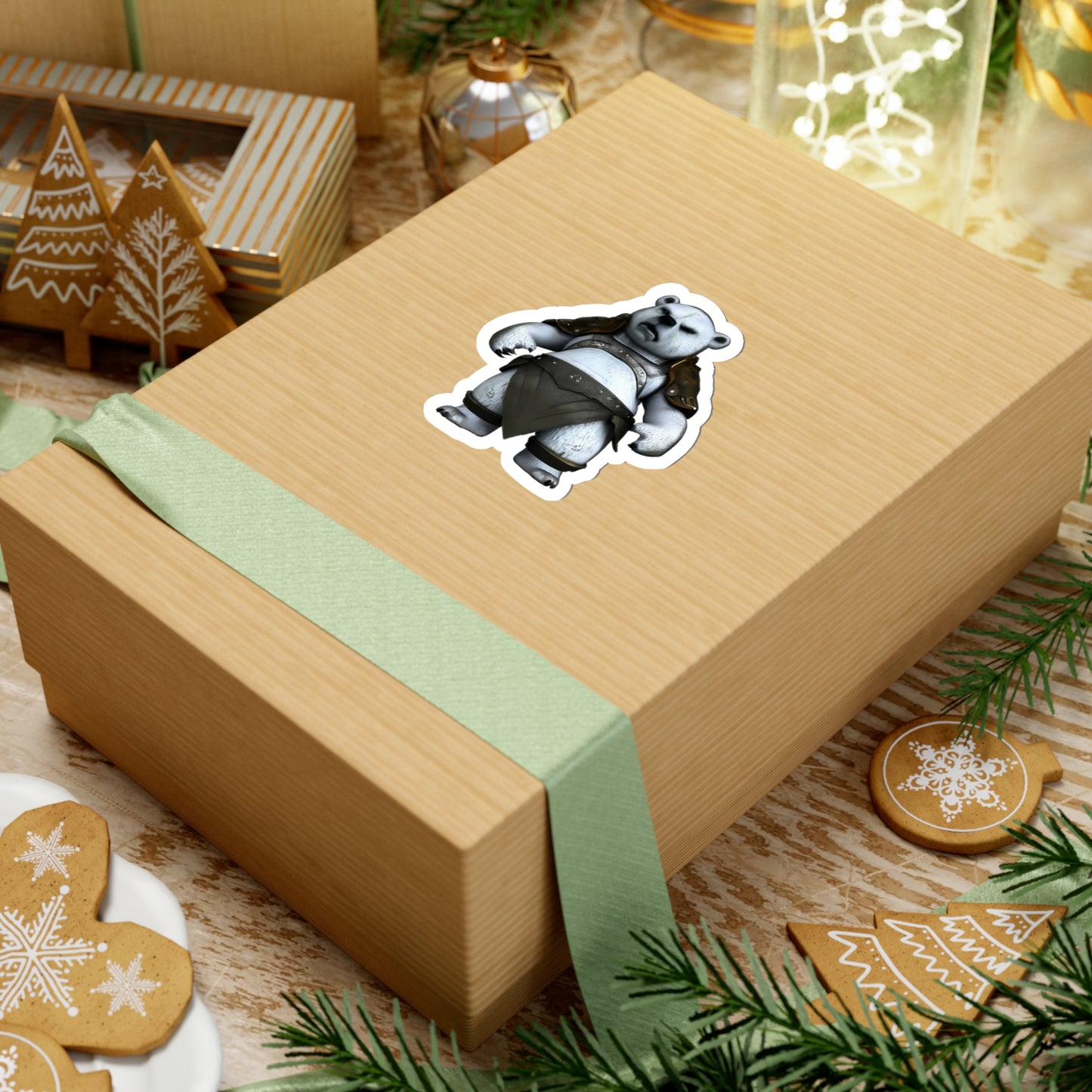 Adaptive Ice Knight: Polar Bear with Body Armor Sticker