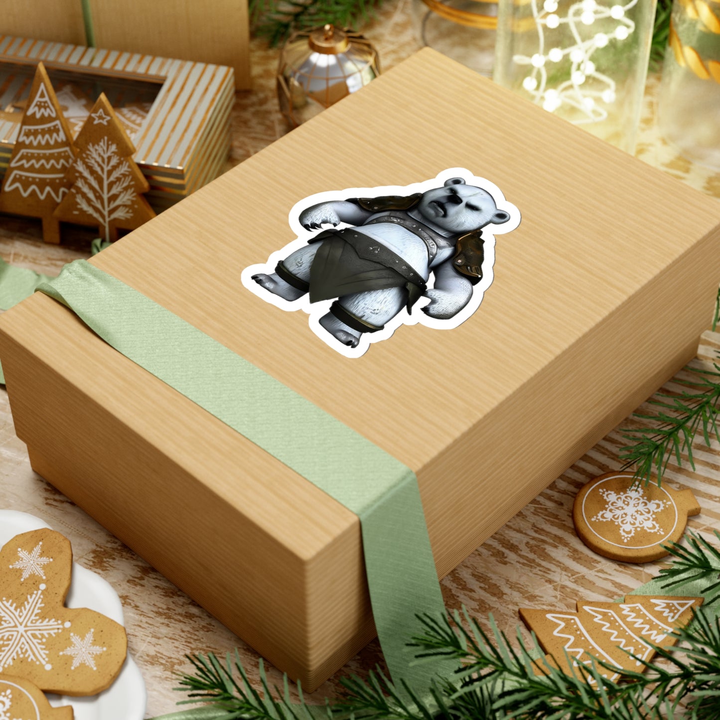 Adaptive Ice Knight: Polar Bear with Body Armor Sticker