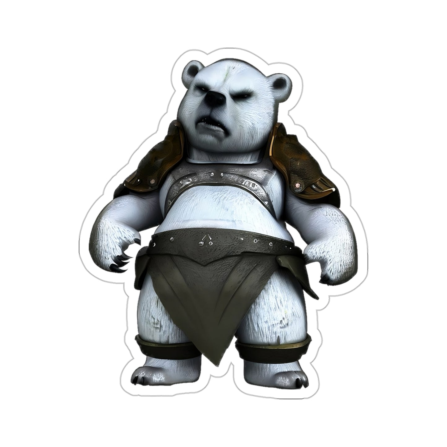 Adaptive Ice Knight: Polar Bear with Body Armor Sticker