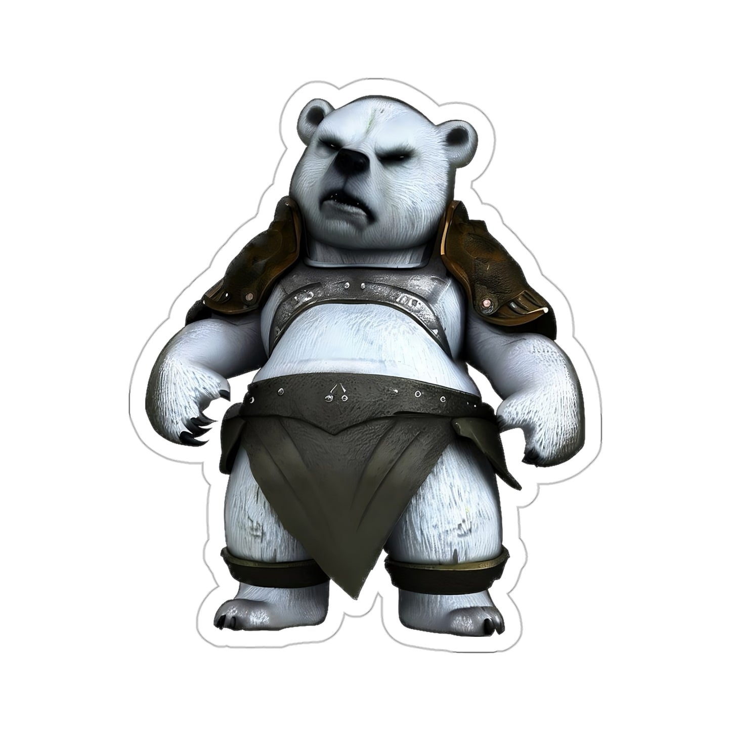 Adaptive Ice Knight: Polar Bear with Body Armor Sticker