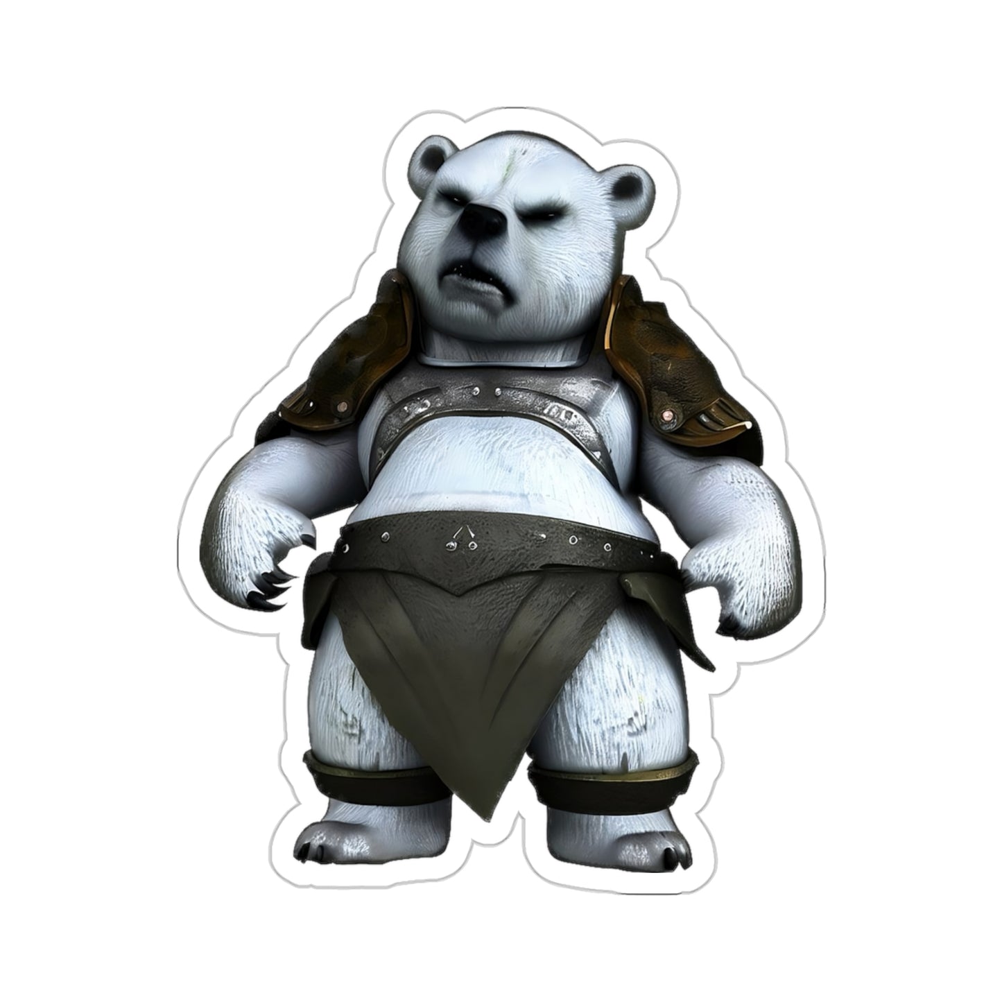 Adaptive Ice Knight: Polar Bear with Body Armor Sticker