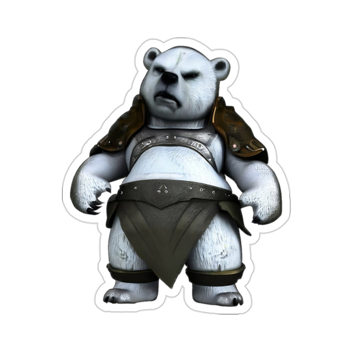 Adaptive Ice Knight: Polar Bear with Body Armor Sticker
