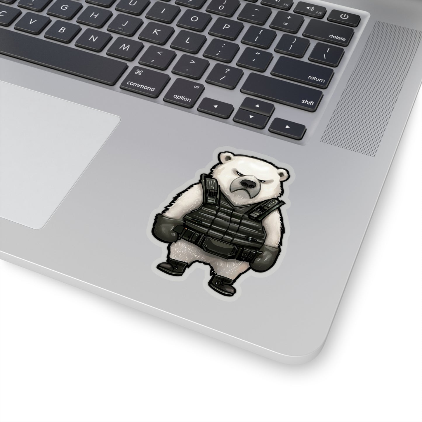 Arctic Guardian: Polar Bear with Body Armor Sticker!