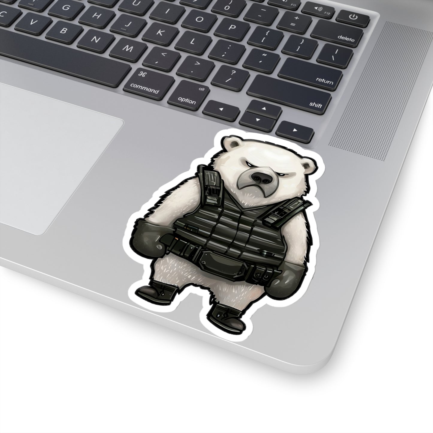 Arctic Guardian: Polar Bear with Body Armor Sticker!