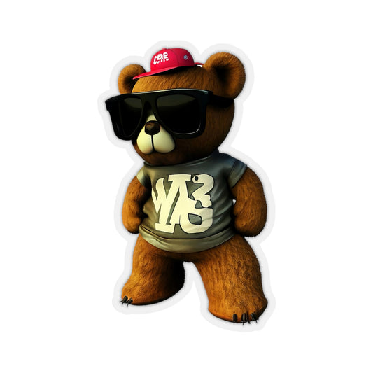 Cool and Confident: The Swagger Teddy Bear Sticker!