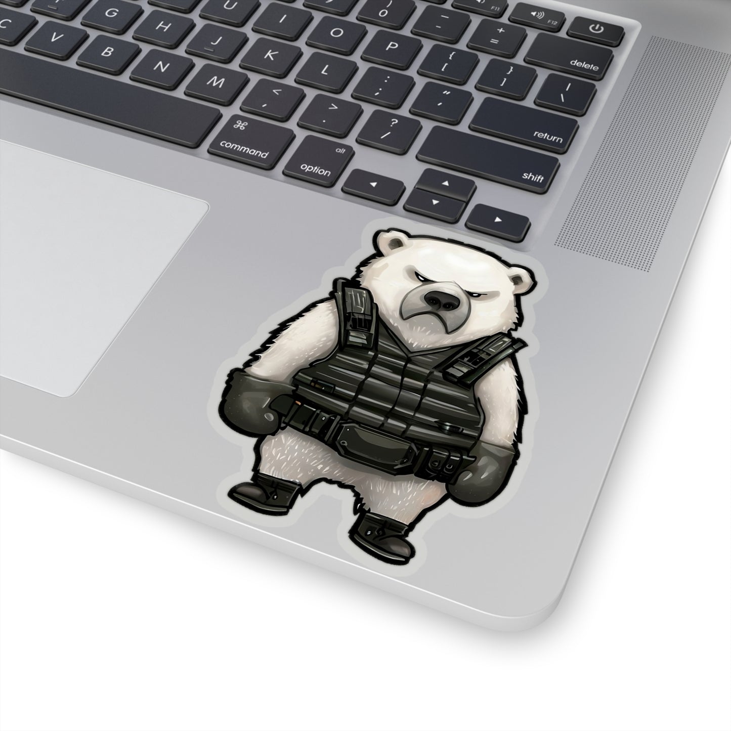 Arctic Guardian: Polar Bear with Body Armor Sticker!