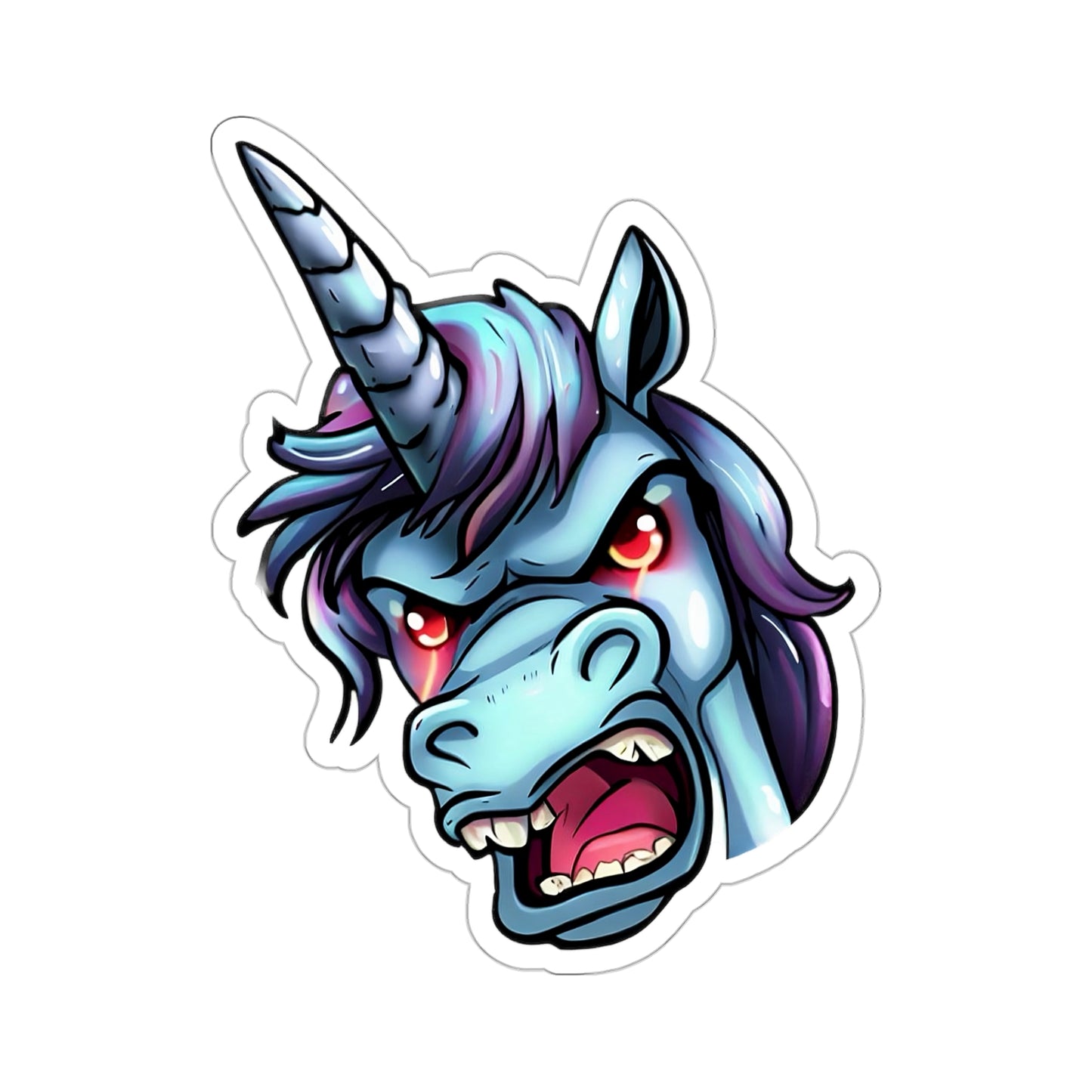 Cosmic Fury: Unleashing the Angry Unicorn Sticker Magic!