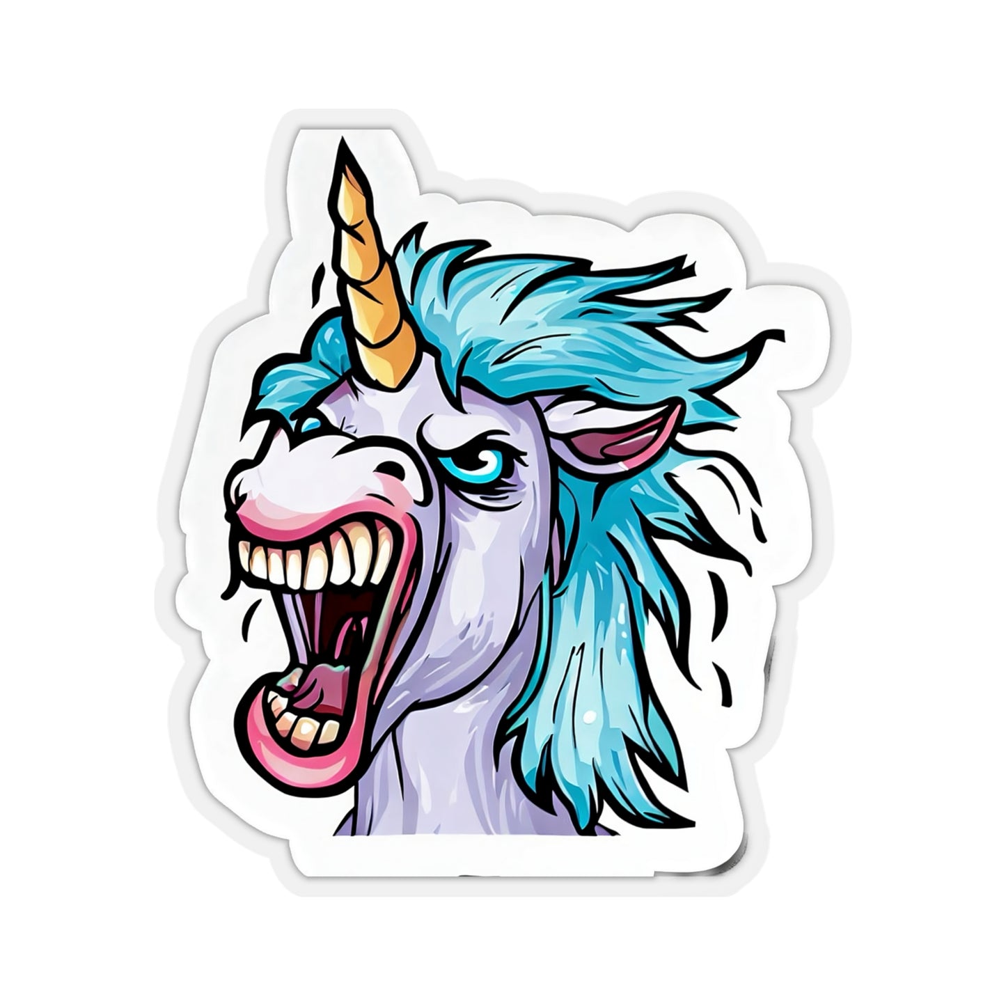 Unleashing the Rage: Angry Unicorn Sticker Spectacle!