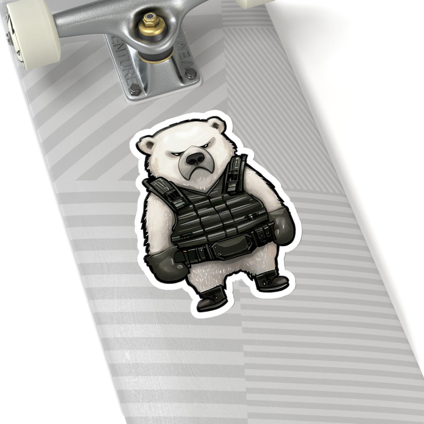 Arctic Guardian: Polar Bear with Body Armor Sticker!