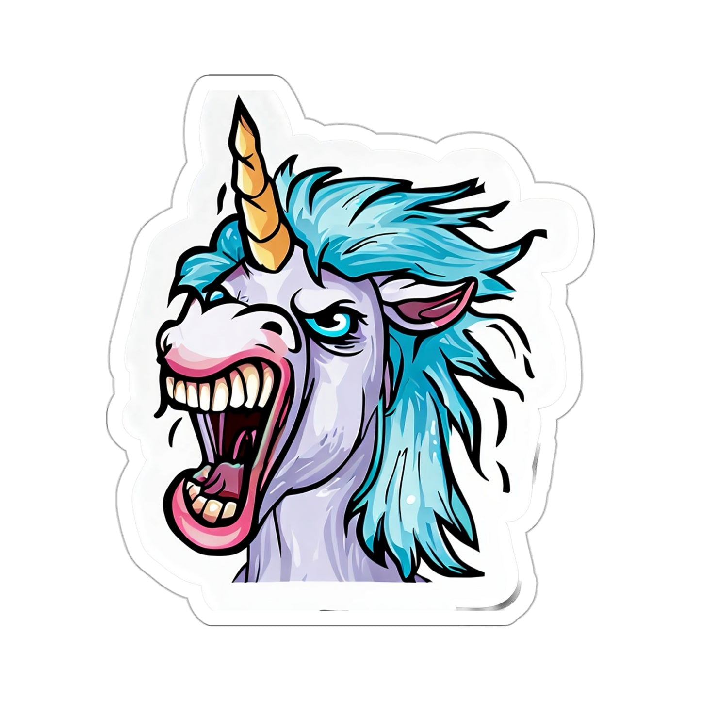 Unleashing the Rage: Angry Unicorn Sticker Spectacle!