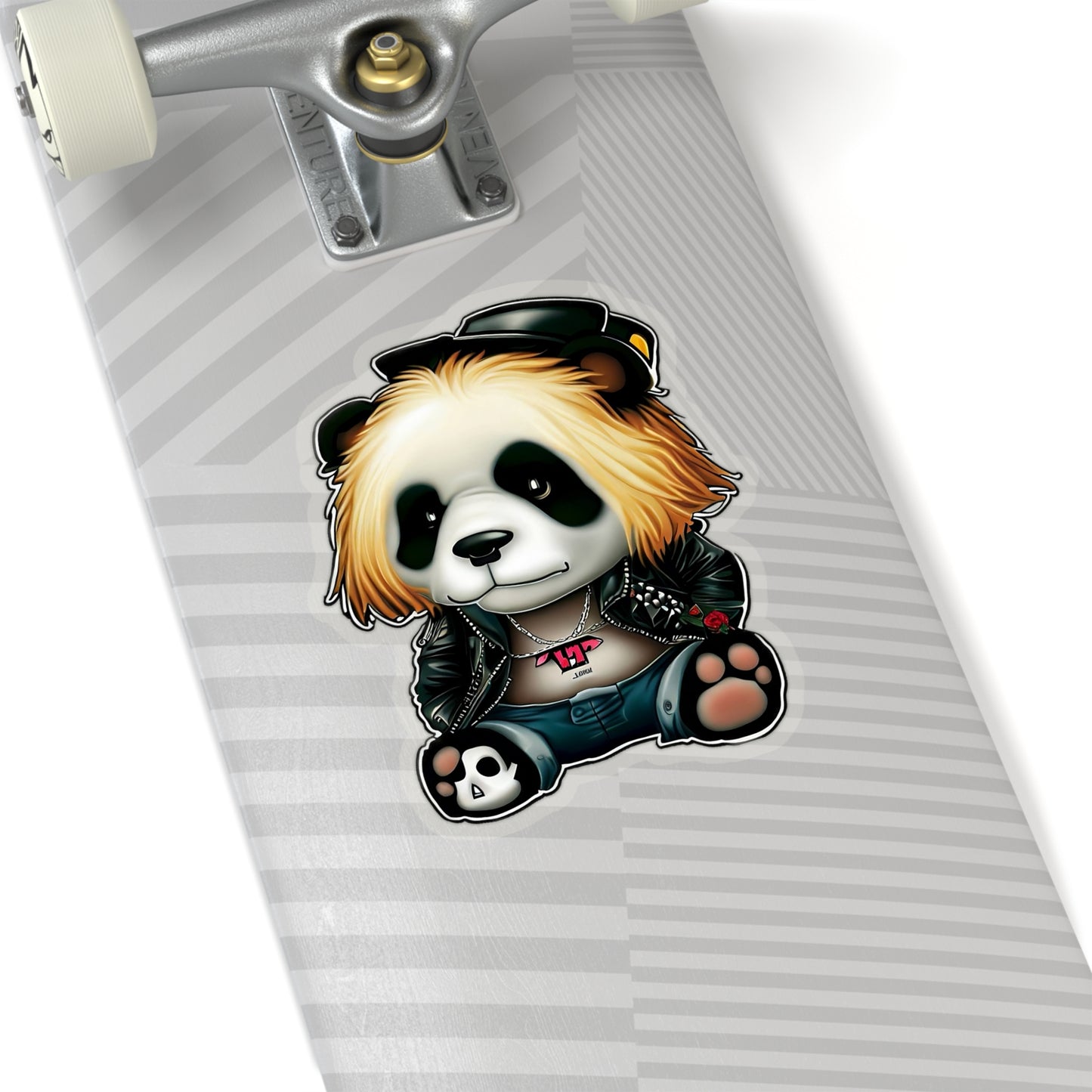 Amped-Up Panda: Rock N' Roll Sticker!