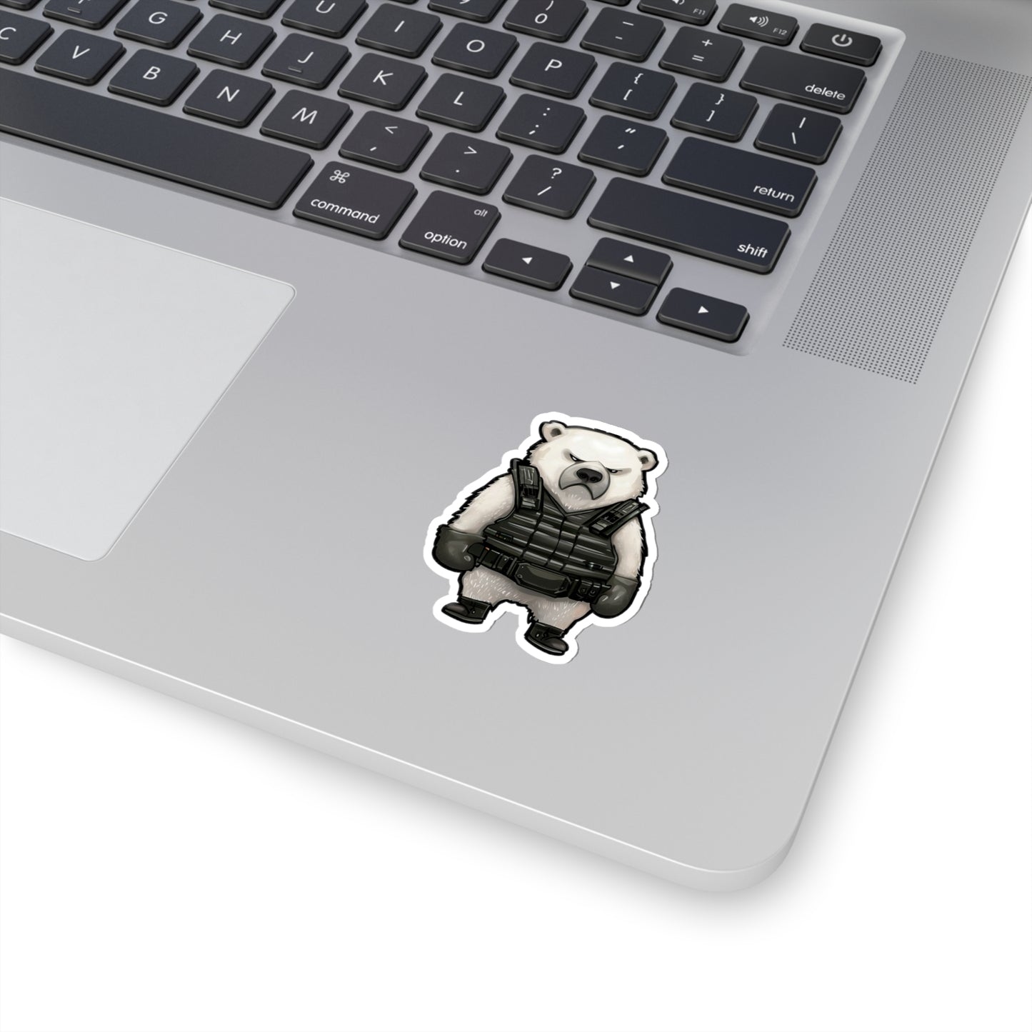 Arctic Guardian: Polar Bear with Body Armor Sticker!