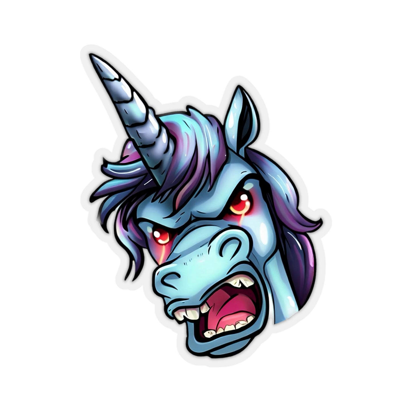 Cosmic Fury: Unleashing the Angry Unicorn Sticker Magic!